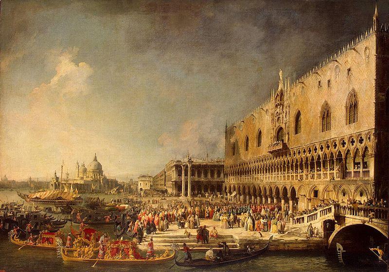 Giovanni Antonio Canal Empfang eines franzosischen Gesandten in Venedig China oil painting art